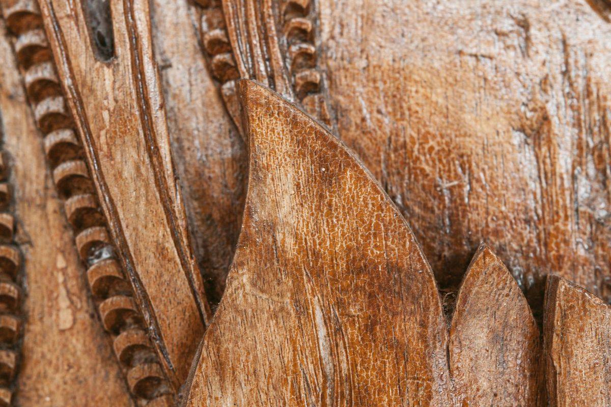 Fermer-up of finely carved and crafted woodwork