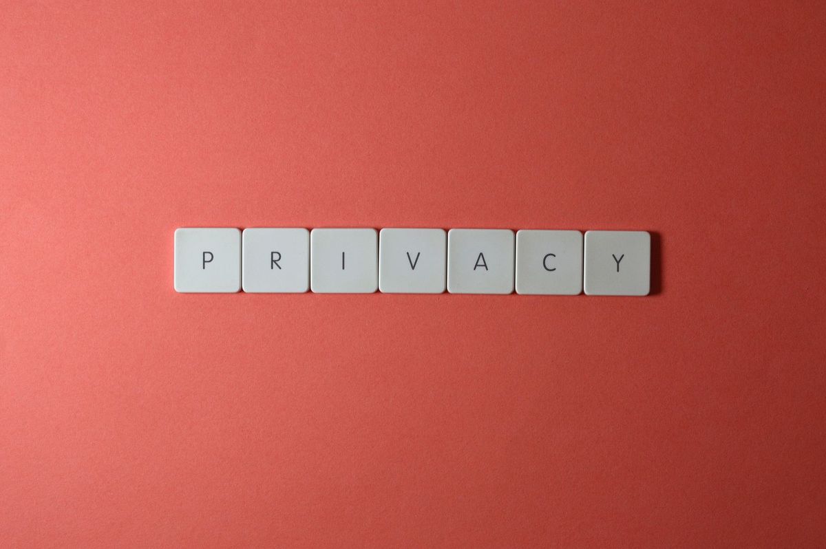 The word privacy spelled out in letter tiles