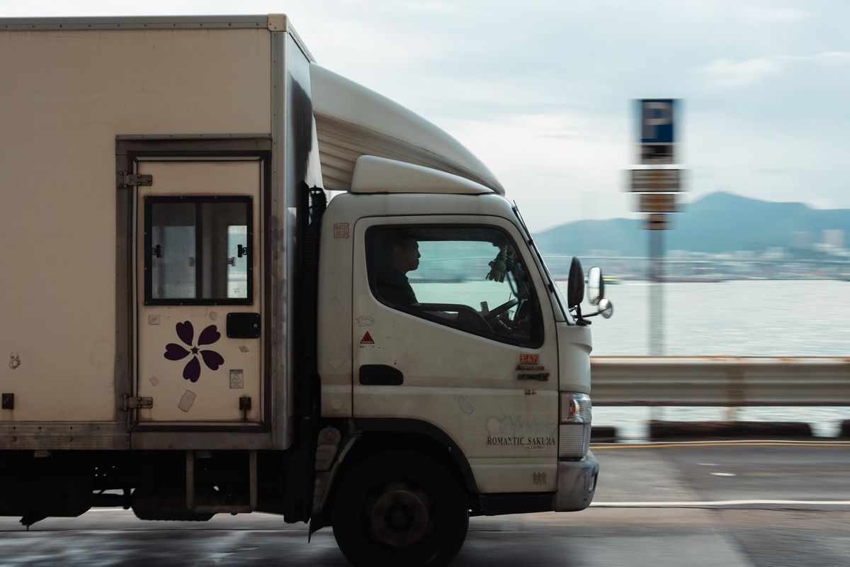 A removals van on the road