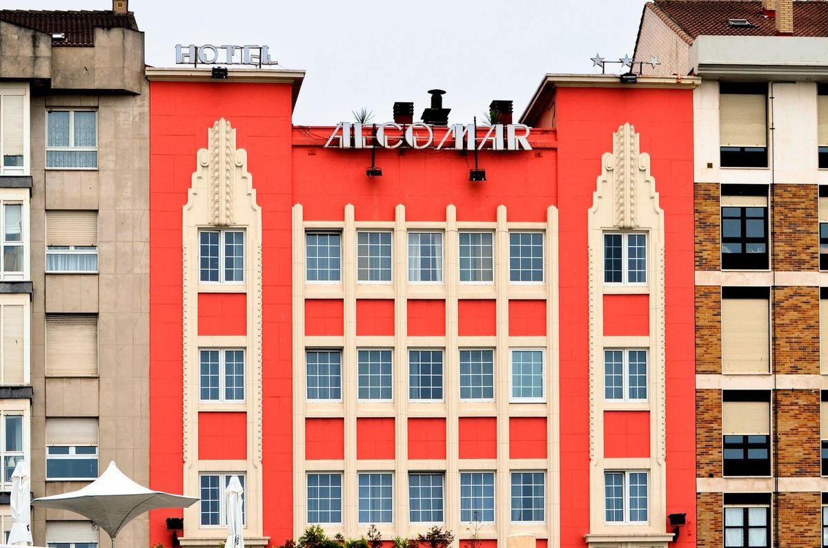 Facade of a characterful boutique hotel building