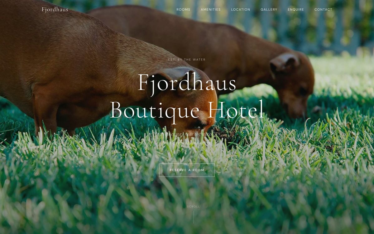 Fjordhaus Boutique Hotel website - Hoteles example built with AMP AI